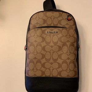 Coach Men's Sling Graham Crossbody Signature Canvas/Leather Bag NEW